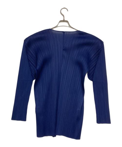 ISSEY MIYAKE（イッセイミヤケ）ISSEY MIYAKE (イッセイミヤケ) プリーツカーディガン ネイビー サイズ:Ｌの古着・服飾アイテム