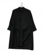 COMME des GARCONSコムデギャルソン）の古着「ウエストギャザー変形ウールワンピース」｜ブラック