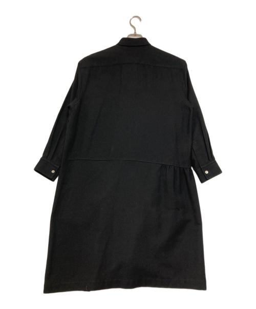 COMME des GARCONS（コムデギャルソン）COMME des GARCONS (コムデギャルソン) ウエストギャザー変形ウールワンピース ブラック サイズ:Ｍの古着・服飾アイテム