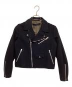 nellネル）の古着「ウールダブルライダースジャケット」｜ブラック