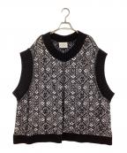 IROQUOISイロコイ）の古着「5G FAIR ISLE JQ KNIT VEST」｜ブラック