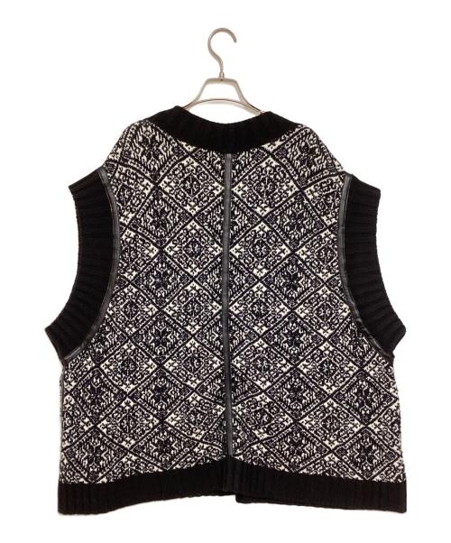 IROQUOIS（イロコイ）IROQUOIS (イロコイ) 5G FAIR ISLE JQ KNIT VEST ブラック サイズ:34の古着・服飾アイテム