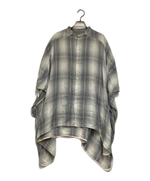 seven by seven（セブンバイセブン）seven by seven (セブンバイセブン) STAND COLLAR PONCHO SHIRTS グレー サイズ:Mの古着・服飾アイテム