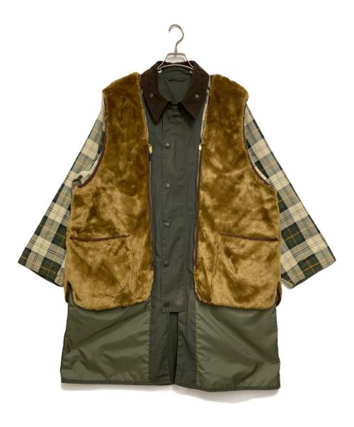 Barbour（バブアー）Barbour (バブアー) YOKE (ヨーク) JS 6WAY INSIDEOUT BURGHLEY グリーン×ブラウン サイズ:4の古着・服飾アイテム