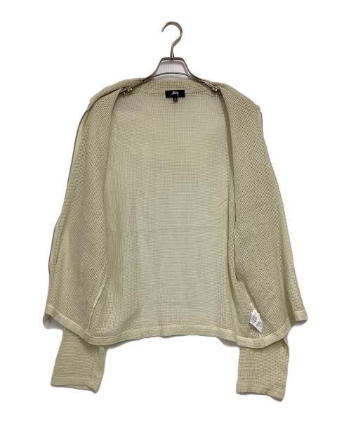 stussy（ステューシー）stussy (ステューシー) COTTON MESH ZIP LS SHIRT イエロー サイズ:Ｌの古着・服飾アイテム
