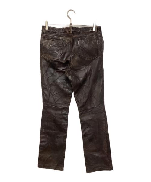 DOMON HOMME（ドモンオム）DOMON HOMME (ドモンオム) クレイジーパターンパッチワークレザーパンツ ブラウン サイズ:Lの古着・服飾アイテム
