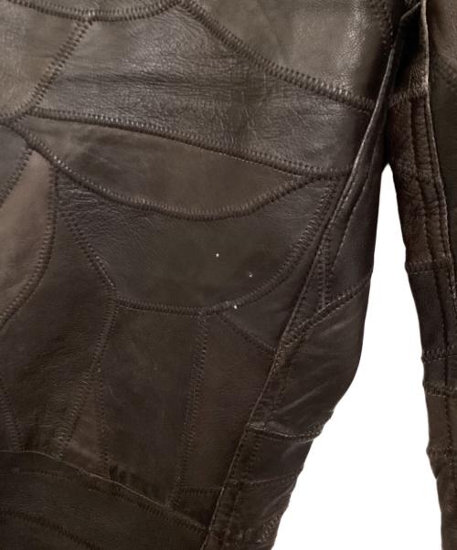 DOMON HOMME（ドモンオム）DOMON HOMME (ドモンオム) クレイジーパターンパッチワークレザーパンツ ブラウン サイズ:Lの古着・服飾アイテム