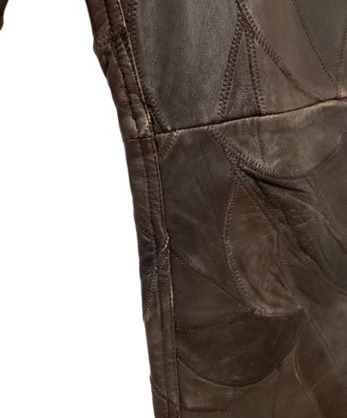 DOMON HOMME（ドモンオム）DOMON HOMME (ドモンオム) クレイジーパターンパッチワークレザーパンツ ブラウン サイズ:Lの古着・服飾アイテム