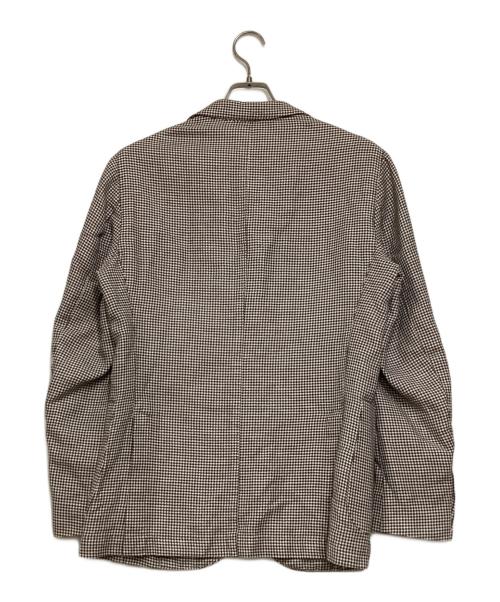L.B.M.1911（エルビーエム1911）L.B.M.1911 (エルビーエム1911) リネン混千鳥格子テーラードジャケット ブラウン×ホワイト サイズ:48の古着・服飾アイテム