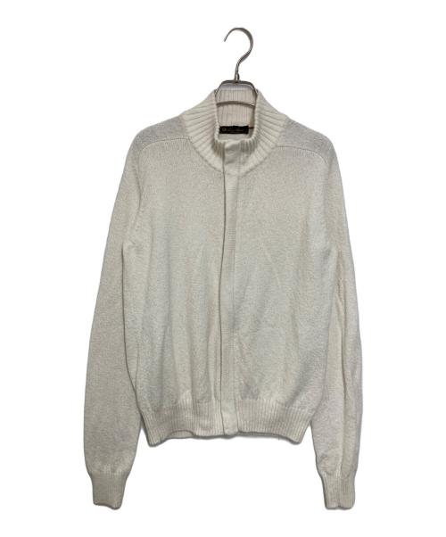 LORO PIANA（ロロピアーナ）LORO PIANA (ロロピアーナ) ジップアップ比翼コットンニットジャケット ホワイト サイズ:46の古着・服飾アイテム