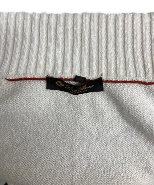 LORO PIANA（ロロピアーナ）LORO PIANA (ロロピアーナ) ジップアップ比翼コットンニットジャケット ホワイト サイズ:46の古着・服飾アイテム