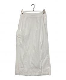ISSEY MIYAKE（イッセイミヤケ）の古着「フロントスリッドロングスカート」｜ホワイト