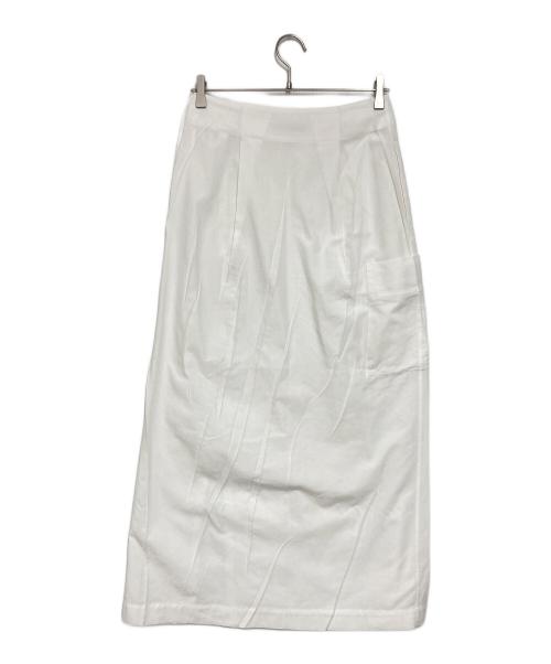 ISSEY MIYAKE（イッセイミヤケ）ISSEY MIYAKE (イッセイミヤケ) フロントスリッドロングスカート ホワイト サイズ:2の古着・服飾アイテム