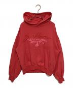 scuffersスカッファー）の古着「ロゴ刺繍クロップドプルオーバーパーカー」｜レッド