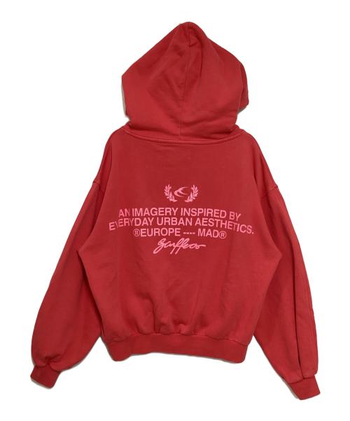 scuffers（スカッファー）SCUFFERS (スカッファー) ロゴ刺繍クロップドプルオーバーパーカー レッド サイズ:XSの古着・服飾アイテム