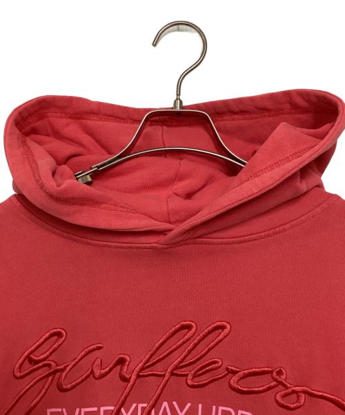 scuffers（スカッファー）SCUFFERS (スカッファー) ロゴ刺繍クロップドプルオーバーパーカー レッド サイズ:XSの古着・服飾アイテム