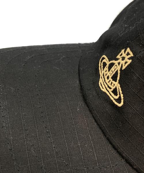 Vivienne Westwood（ヴィヴィアンウエストウッド）Vivienne Westwood (ヴィヴィアンウエストウッド) リップストップオーブロゴキャップ ブラックの古着・服飾アイテム