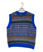 J.PRESSジェイプレス）の古着「BLUE KNIT VEST」｜ブルー×ブラウン