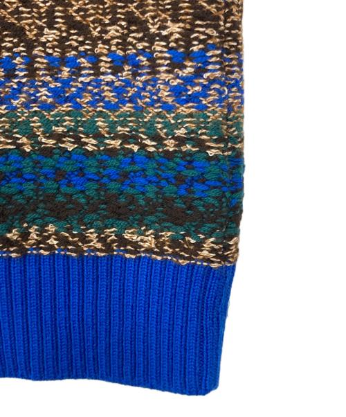J.PRESS（ジェイプレス）J.PRESS (ジェイプレス) BLUE KNIT VEST ブルー×ブラウン サイズ:Mの古着・服飾アイテム