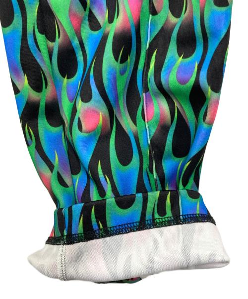 Palm Angels（パーム エンジェルス）Palm Angels (パーム エンジェルス) バーニング柄トラックパンツ グリーン×ブルー サイズ:Mの古着・服飾アイテム