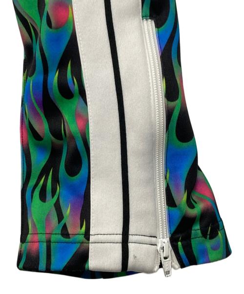 Palm Angels（パーム エンジェルス）Palm Angels (パーム エンジェルス) バーニング柄トラックパンツ グリーン×ブルー サイズ:Mの古着・服飾アイテム