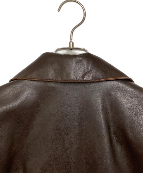 ZARA（ザラ）ZARA (ザラ) レザーカーコート ブラウン サイズ:Lの古着・服飾アイテム