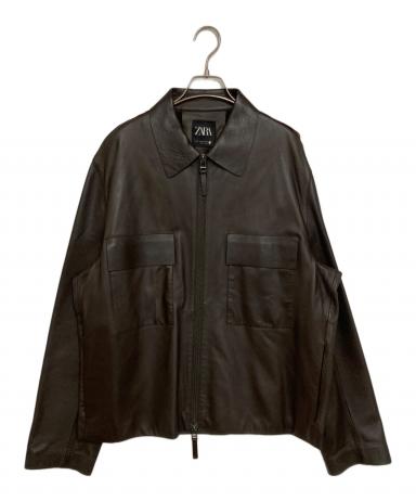 [美品]ZARA ダブルジップレザーフーディー 中古・古着通販】ZARA (ザラ) レザーダブルジップアップジャケット