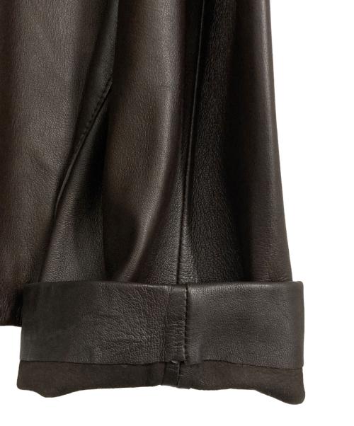 ZARA（ザラ）ZARA (ザラ) レザーダブルジップアップジャケット ブラウン サイズ:XLの古着・服飾アイテム
