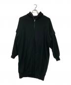 LIMI feuリミフゥ）の古着「40/2 COTTON REMOVABLE SLEEVE LONGPARKER」｜ブラック