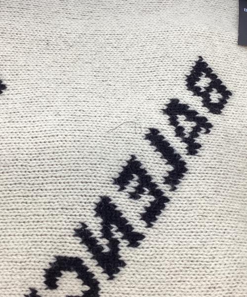 BALENCIAGA（バレンシアガ）BALENCIAGA (バレンシアガ) オールオーバー ロゴ マフラー アイボリー×ブラックの古着・服飾アイテム
