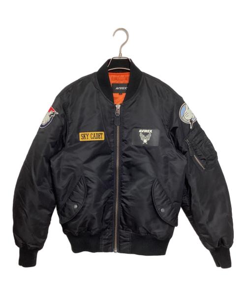 AVIREX（アヴィレックス）AVIREX (アヴィレックス) コラボミッキー刺繍MA-1フライトジャケット ブラック サイズ:Lの古着・服飾アイテム