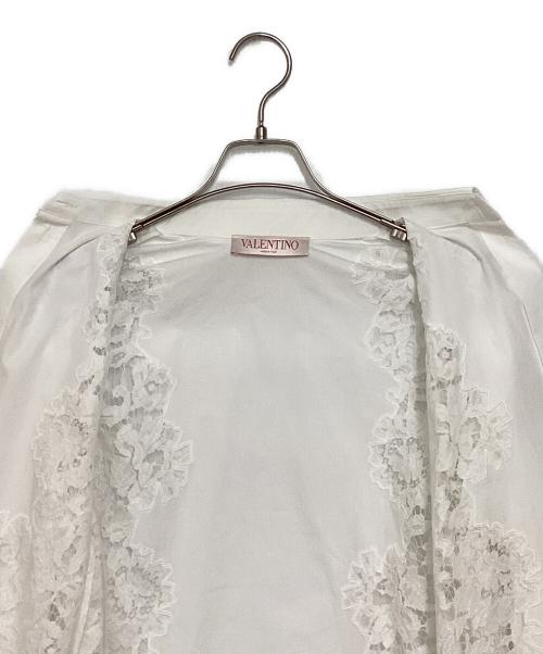 VALENTINO（ヴァレンティノ）VALENTINO (ヴァレンティノ) 比翼レースシャツ ホワイト サイズ:38の古着・服飾アイテム