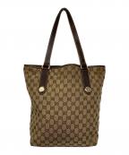 GUCCIグッチ）の古着「トートバッグ」｜ベージュ×ブラウン