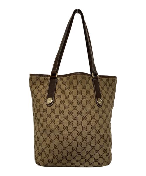 GUCCI（グッチ）GUCCI (グッチ) トートバッグ ベージュ×ブラウンの古着・服飾アイテム