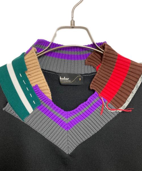 KOLOR（カラー）KOLOR (カラー) Pe強撚天竺ニット ブラック サイズ:3の古着・服飾アイテム