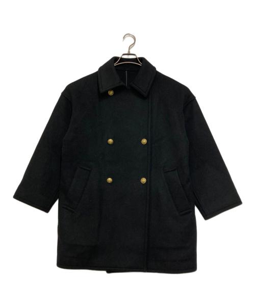FRAMeWORK（フレームワーク）FRAMeWORK (フレームワーク) Super 100ダブルクロスPコート ブラック サイズ:38の古着・服飾アイテム