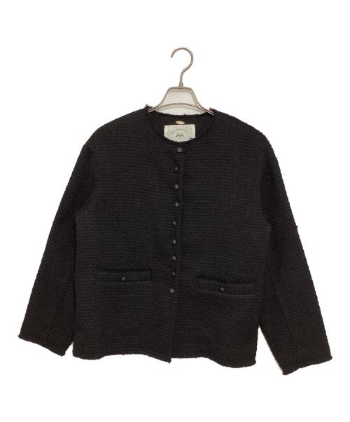 pual ce cin（ピュアルセシン）pual ce cin (ピュアルセシン) ツイードジャケット ブラック サイズ:FREEの古着・服飾アイテム