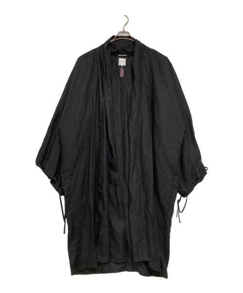 SOU・SOU（ソウソウ）SOU・SOU (ソウソウ) 和服モチーフリネンコート ブラック サイズ:Ｌの古着・服飾アイテム