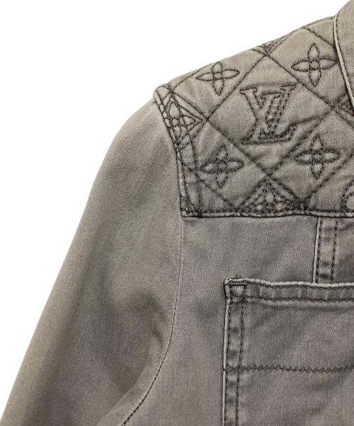 LOUIS VUITTON（ルイ ヴィトン）LOUIS VUITTON (ルイ ヴィトン) モノグラムキルティングシャツ グレー サイズ:34の古着・服飾アイテム