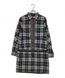 LOUIS VUITTON（ルイ ヴィトン）の古着「プルオーバーシャツワンピース」｜グレー×アイボリー