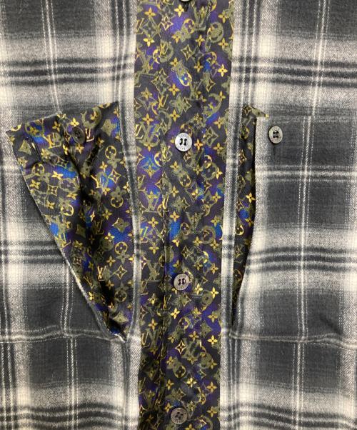 LOUIS VUITTON（ルイ ヴィトン）LOUIS VUITTON (ルイ ヴィトン) プルオーバーシャツワンピース グレー×アイボリー サイズ:34の古着・服飾アイテム