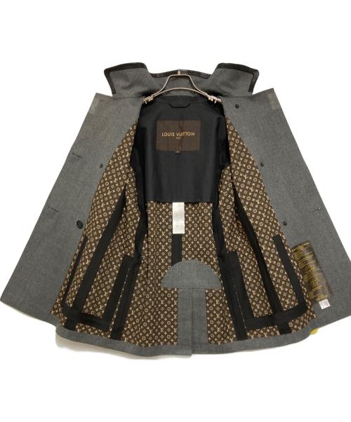 LOUIS VUITTON（ルイ ヴィトン）LOUIS VUITTON (ルイ ヴィトン) ウール ラムレザー切替マッキントッシュコート グレー サイズ:34の古着・服飾アイテム