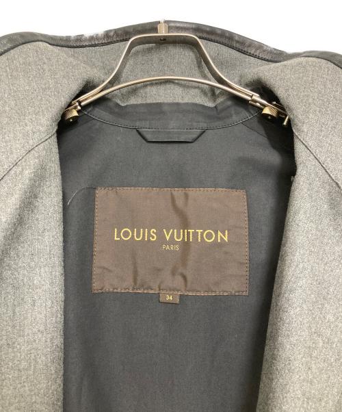 LOUIS VUITTON（ルイ ヴィトン）LOUIS VUITTON (ルイ ヴィトン) ウール ラムレザー切替マッキントッシュコート グレー サイズ:34の古着・服飾アイテム