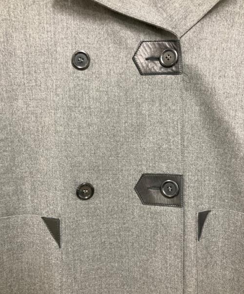 LOUIS VUITTON（ルイ ヴィトン）LOUIS VUITTON (ルイ ヴィトン) ウール ラムレザー切替マッキントッシュコート グレー サイズ:34の古着・服飾アイテム