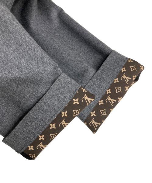 LOUIS VUITTON（ルイ ヴィトン）LOUIS VUITTON (ルイ ヴィトン) ウール ラムレザー切替マッキントッシュコート グレー サイズ:34の古着・服飾アイテム