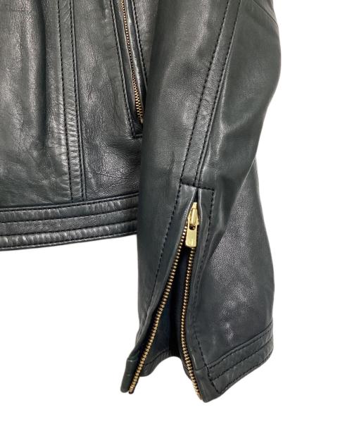 TOMORROW LAND collection（トゥモローランドコレクション）TOMORROW LAND collection (トゥモローランドコレクション) ラムレザー ジップアップブルゾン ブルー サイズ:36の古着・服飾アイテム