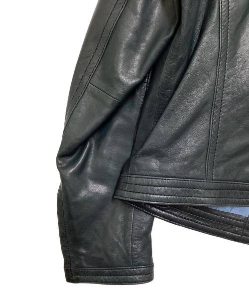 TOMORROW LAND collection（トゥモローランドコレクション）TOMORROW LAND collection (トゥモローランドコレクション) ラムレザー ジップアップブルゾン ブルー サイズ:36の古着・服飾アイテム