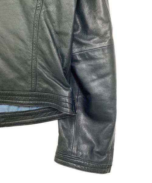 TOMORROW LAND collection（トゥモローランドコレクション）TOMORROW LAND collection (トゥモローランドコレクション) ラムレザー ジップアップブルゾン ブルー サイズ:36の古着・服飾アイテム