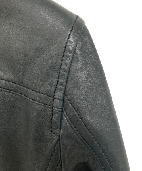 TOMORROW LAND collection（トゥモローランドコレクション）TOMORROW LAND collection (トゥモローランドコレクション) ラムレザー ジップアップブルゾン ブルー サイズ:36の古着・服飾アイテム