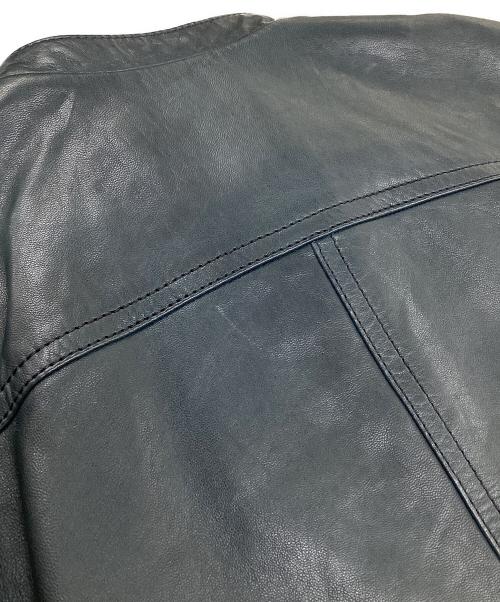 TOMORROW LAND collection（トゥモローランドコレクション）TOMORROW LAND collection (トゥモローランドコレクション) ラムレザー ジップアップブルゾン ブルー サイズ:36の古着・服飾アイテム